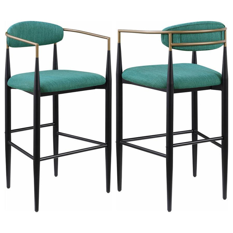 Tina - Metal Pub Height Bar Stool With Upholstered Back And Seat (Set of 2) - JaxCo Furniture