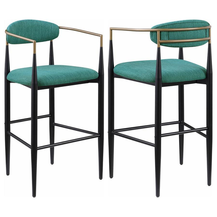 Tina - Metal Pub Height Bar Stool With Upholstered Back And Seat (Set of 2) - JaxCo Furniture