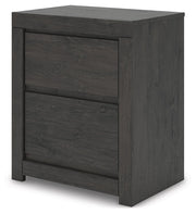 Fraluna - Charcoal - Two Drawer Night Stand - JaxCo Furniture