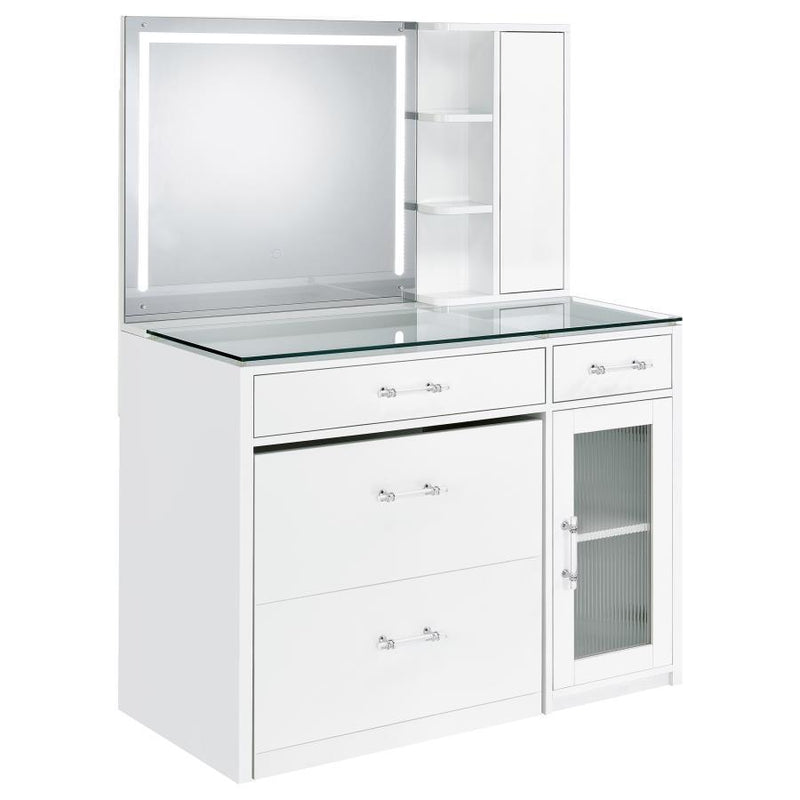 Flora - 2-Drawer Vanity Set With LED Mirror - JaxCo Furniture