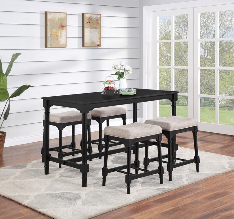 Martina - 5 Piece Rectangular Counter Height Dining Set - Black - JaxCo Furniture