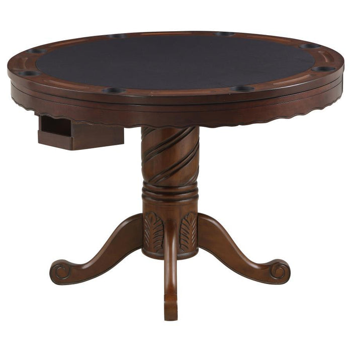 Turk - Round Dining And Billiard Poker Game Table - Tobacco - JaxCo Furniture