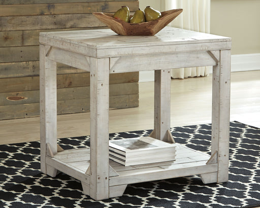 Fregine - Whitewash - Rectangular End Table - JaxCo Furniture