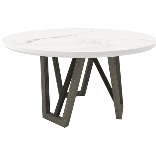 Pure Modern Dining - 54" Round Table With Wood Base - Moonstone - JaxCo Furniture