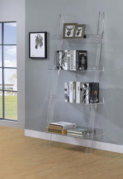 Amaturo - 4-Shelf Acrylic Ladder Bookshelf - Clear - JaxCo Furniture