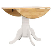 Allison - 5 Piece Round Drop Leaf Dining Table Set - White - JaxCo Furniture