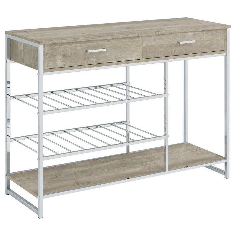 Melrose - 2-Drawer Home Bar Storage With Wine Rack Gray - Gray - JaxCo Furniture