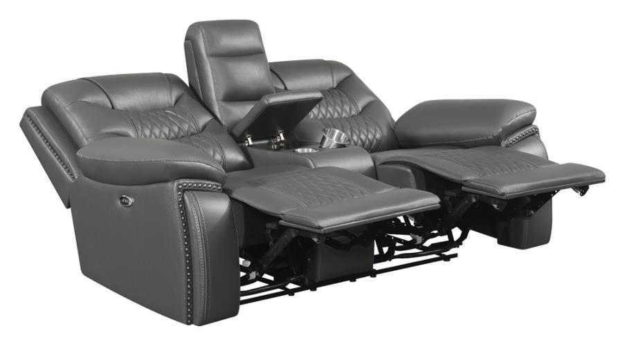 Flamenco - Upholstered Power Reclining Loveseat - Charcoal