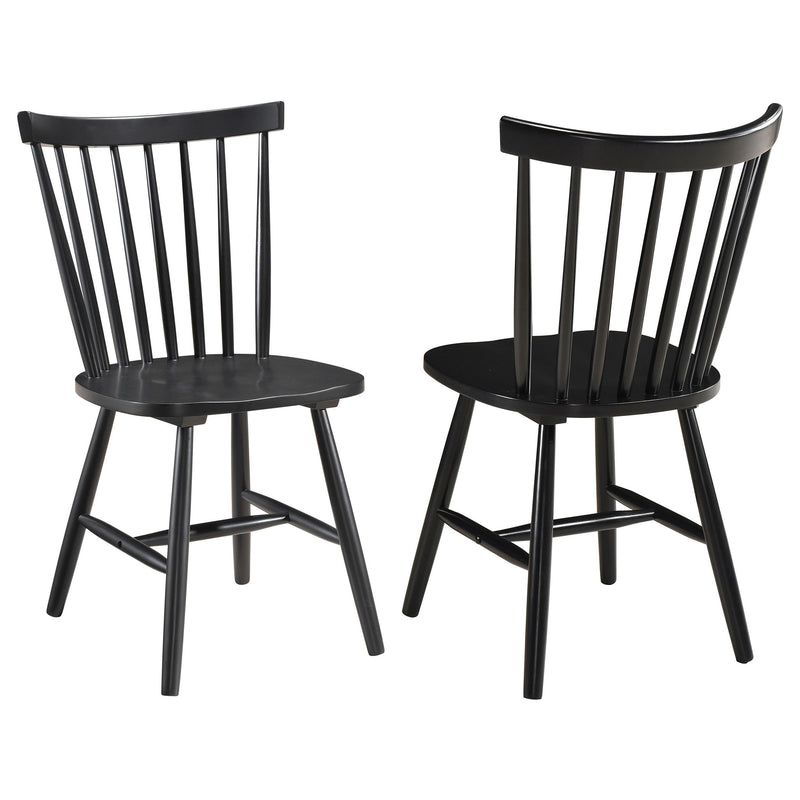 Hollyoak - Windsor Wood Dining Side Chair (Set of 2) - Black - JaxCo Furniture