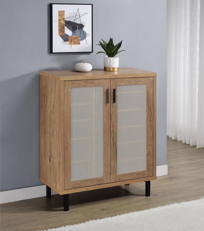 Teller - 2-Door Shoe Storage Cabinet - Natural Oak - JaxCo Furniture