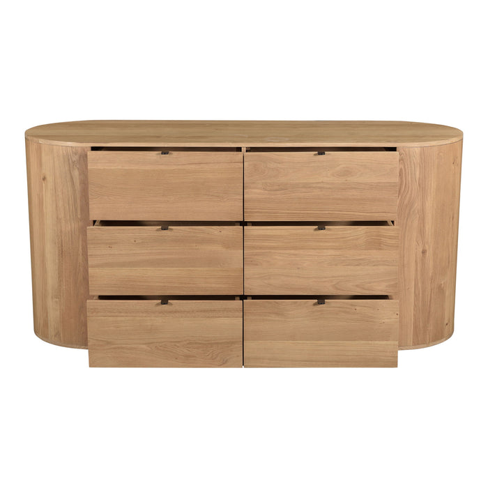 Theo - 6 Drawer Dresser - Light Brown - JaxCo Furniture