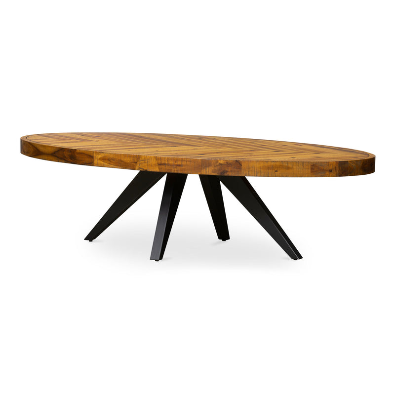 Parq - Oval Coffee Table - Brown - JaxCo Furniture