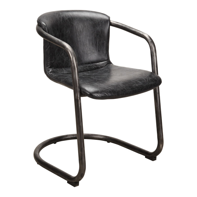 Freeman - Leather Dining Chair (Set of 2) - Onyx Black - JaxCo Furniture