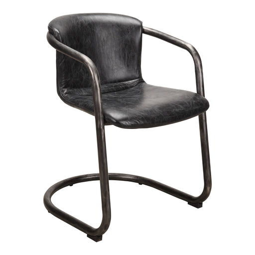 Freeman - Dining Chair Chair Leather (Set of 2) - Onyx Black - JaxCo Furniture