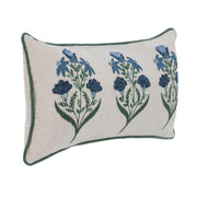 Novel Estate - 14" x 26" NV Belcourt Floral Pillow - Natural / Blue - JaxCo Furniture
