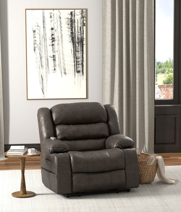 Tucker - Power Lift Recliner With Heat & Massage - Steel - JaxCo Furniture