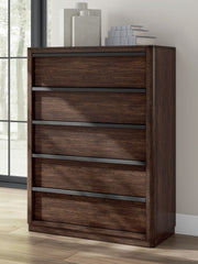 Dilenno - Dark Brown - Five Drawer Chest - JaxCo Furniture