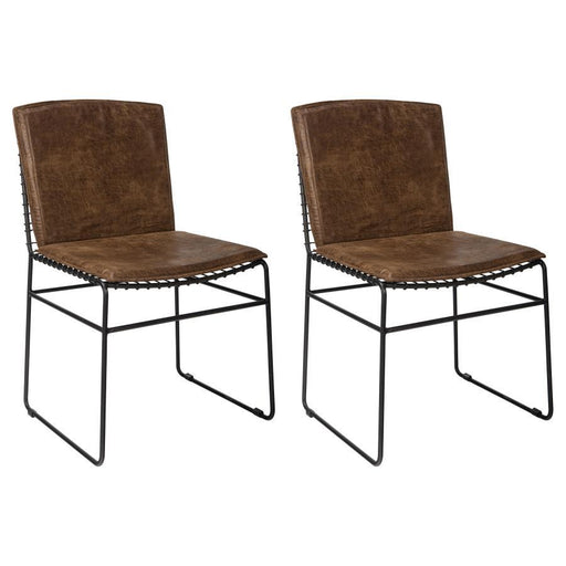 Abbott - Metal Dining Side Chair (Set of 2) - Antique Brown - JaxCo Furniture