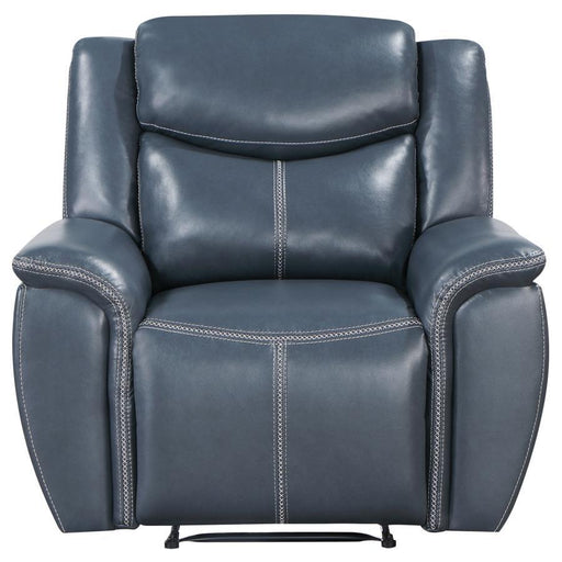 Sloane - Upholstered Padded Arm Recliner Chair - Blue - JaxCo Furniture