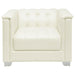 Chaviano - Upholstered Track Arm Accent Chair - Pearl White - JaxCo Furniture