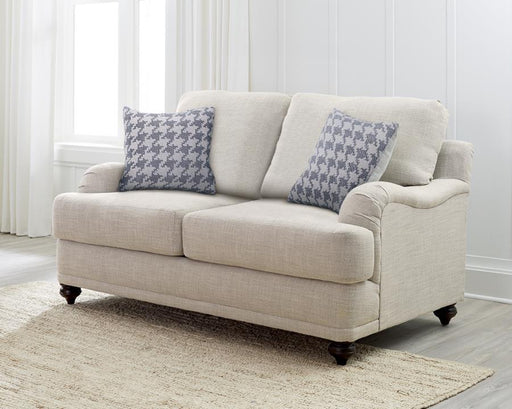 Glenn - Upholstered English Arm Loveseat - Light Gray And Blue - JaxCo Furniture