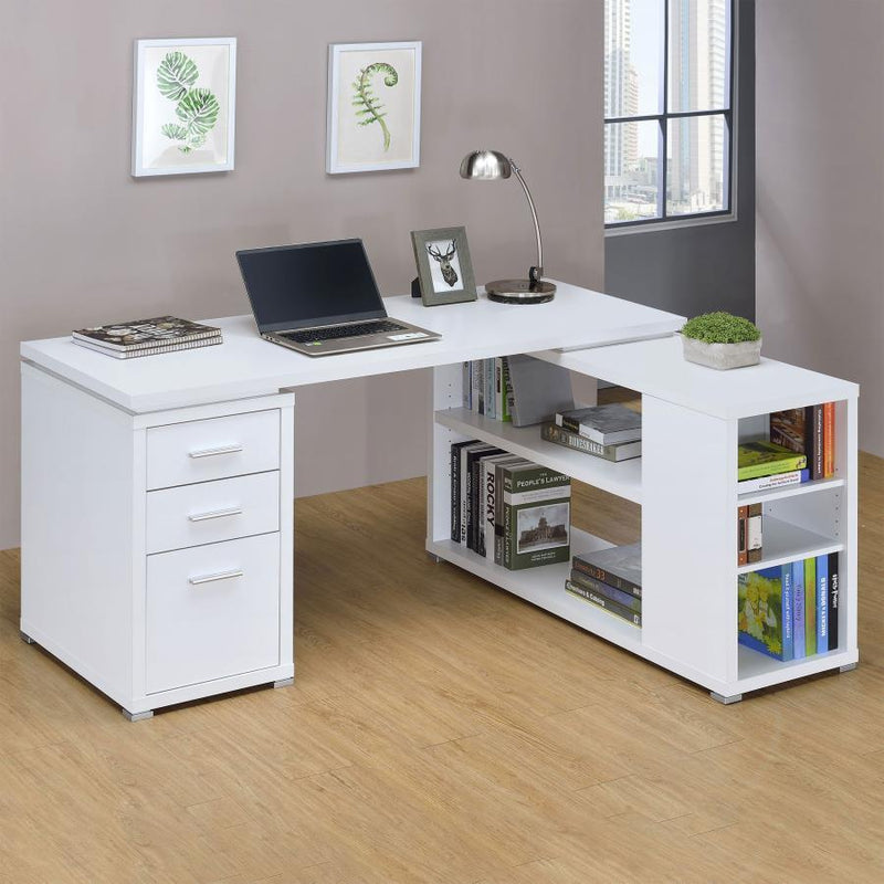 Yvette - 3-Drawer L-Shape Computer Desk - JaxCo Furniture