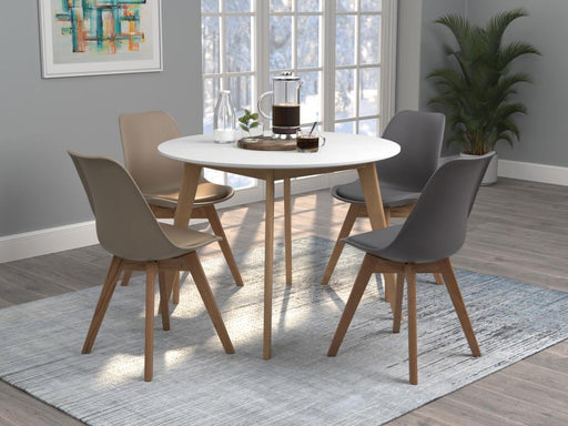 Breckenridge - Round Dining Table - Matte White - JaxCo Furniture