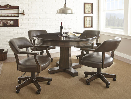 Ruby - 5 Piece Dining Set With Game Table - Brown - JaxCo Furniture