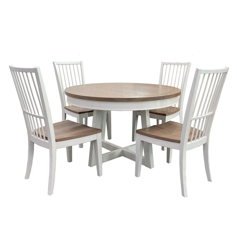 Americana Modern Dining - Round Extendable Dining Table - Cotton - JaxCo Furniture