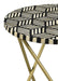 Xenia - Round Bone Inlay Accent Side Table - White And Gold - JaxCo Furniture