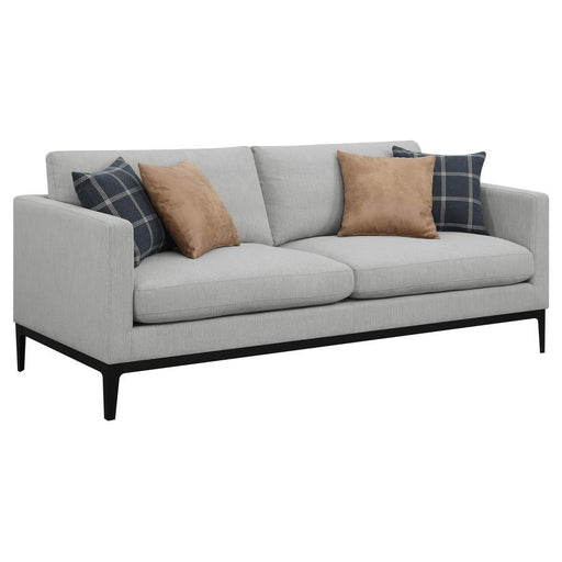 Apperson - Upholstered Track Arm Sofa - Light Gray - JaxCo Furniture