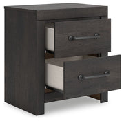 Hollivern - Dark Gray - Two Drawer Night Stand - JaxCo Furniture