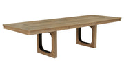 Escape - Dining Rectangular Table With Console And 8 Caster Chairs - Glazed Natural Oak Black Metal Trim - JaxCo Furniture
