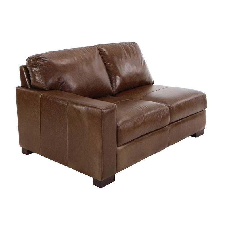 Beckham Chestnut Leather 3-Piece Sectional - JaxCo Furniture
