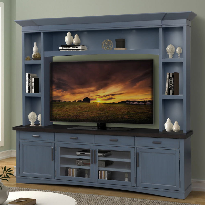 Americana Modern - TV Console with Hutch and LED Lights - JaxCo Furniture