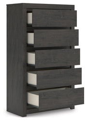 Fraluna - Charcoal - Five Drawer Chest - JaxCo Furniture