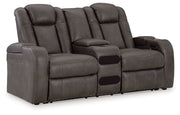 Fyne-dyme - Power Reclining Loveseat With Console/Adj Hdrst - JaxCo Furniture