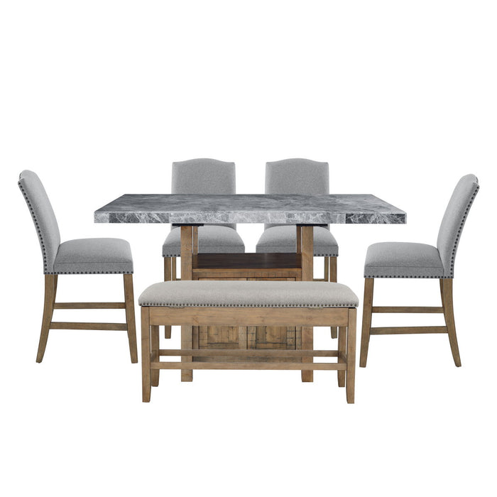 Grayson - Counter Dining Set - Distressed Wood Base - JaxCo Furniture