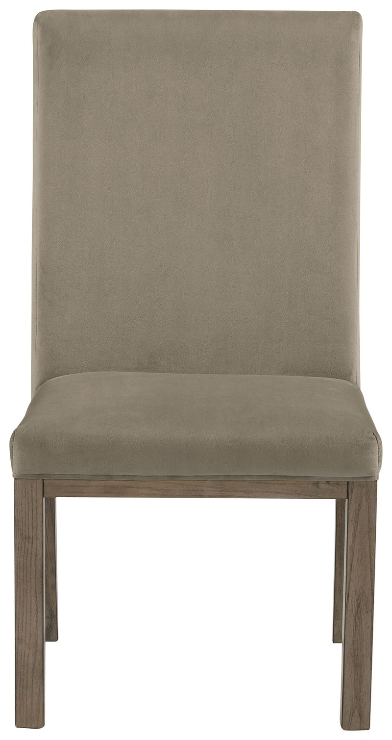 Chrestner - Gray / Brown - Dining UPH Side Chair (Set of 2) - JaxCo Furniture