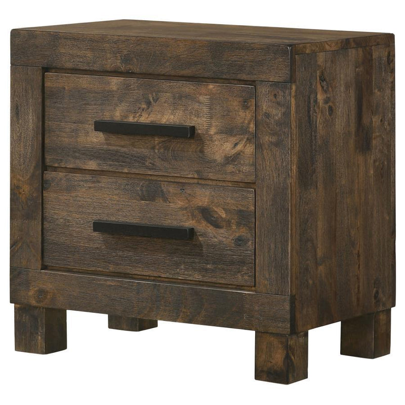 Woodmont - 2-Drawer Nightstand - Rustic Golden Brown - JaxCo Furniture