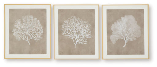 Hendridge - Taupe / White - Wall Art Set (Set of 3) - JaxCo Furniture
