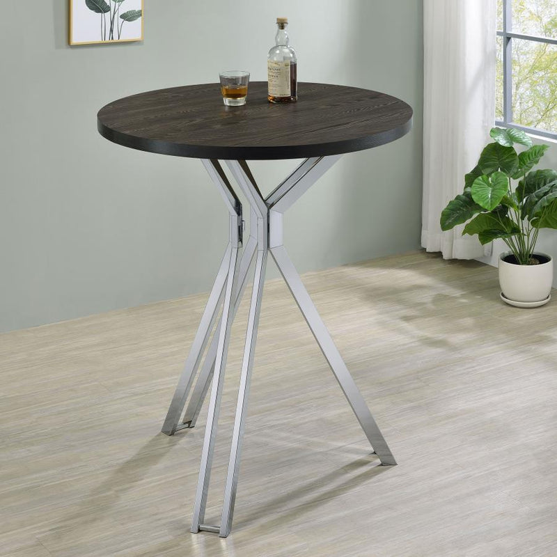 Edgerton - Round Pub Height Bistro Bar Table - Dark Oak - JaxCo Furniture