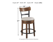 Valebeck - Full Back Swivel Stool - JaxCo Furniture