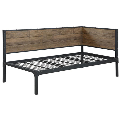 Getler - Metal Twin Daybed - Weathered Chestnut - JaxCo Furniture