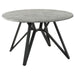 Neil - 5 Piece Round Dining Table Set Concrete - Gunmetal - JaxCo Furniture