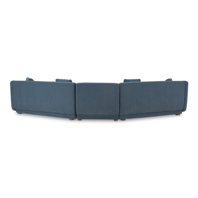 Fraser - 3 Piece Modular Sectional With Slipper - Deep Blue - JaxCo Furniture