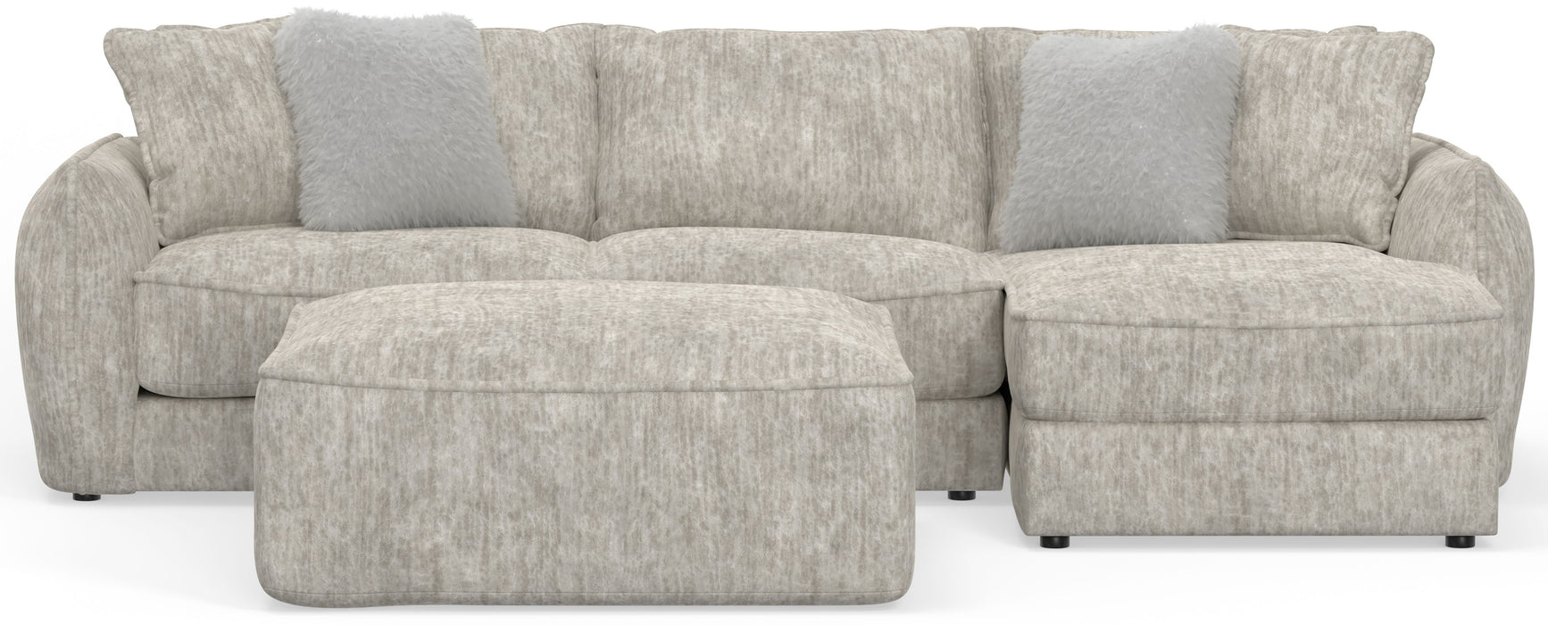 Bucktown - 2 Piece Sofa / Chaise With Extra Thick Cuddler Seat Cushions & Cocktail Ottoman - JaxCo Furniture