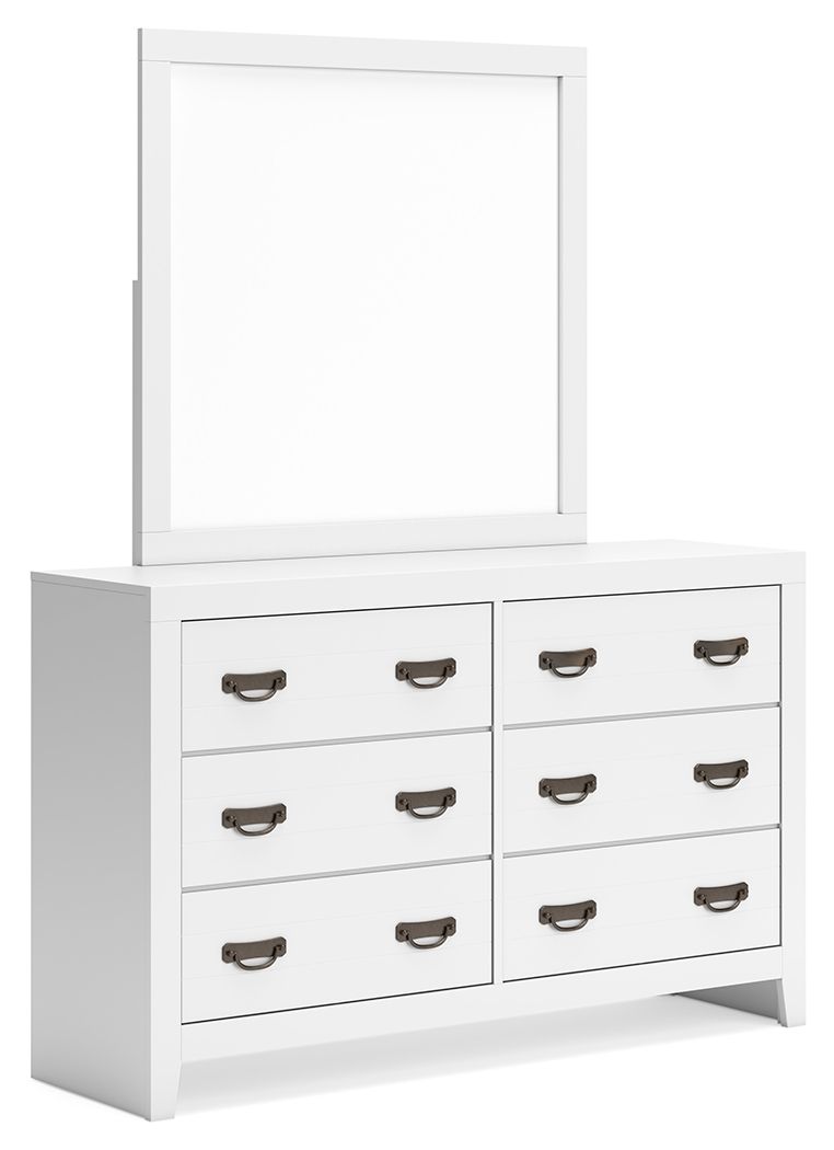Binterglen - White - Dresser And Mirror - JaxCo Furniture