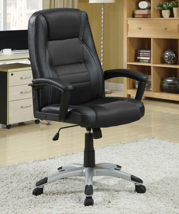 Dione - Upholstered Adjustable Home Office Desk Chair - Black - JaxCo Furniture