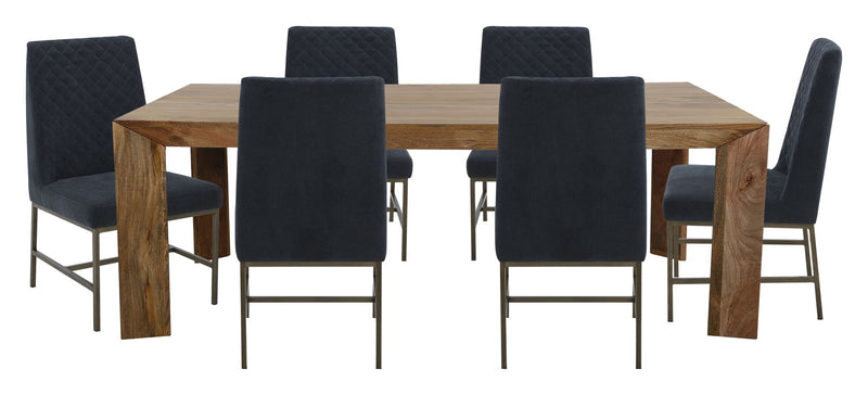 Crossings - Rectangular Dining Table With 6 Upholstered Chairs - JaxCo Furniture